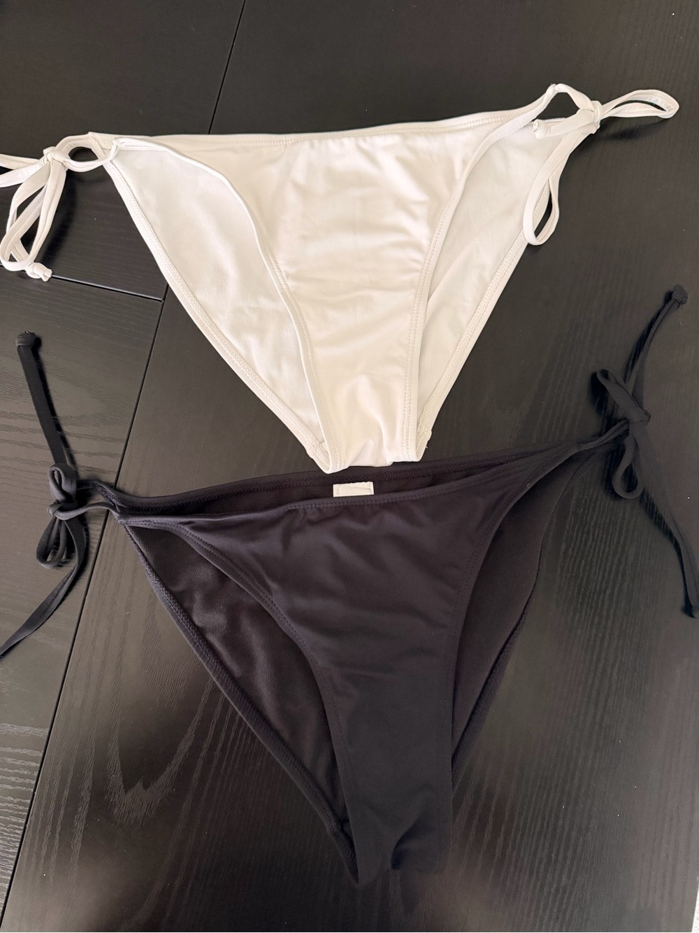 Primark Tie-Side Bikini Bottoms - White & Black